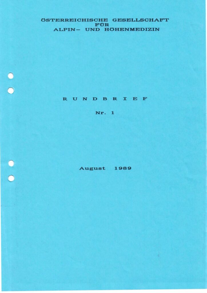 Alpinmedizinischer Rundbrief 1989 | ÖGAHM