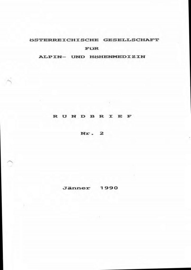 Alpinmedizinischer Rundbrief 1990 | ÖGAHM