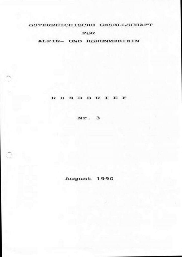 Alpinmedizinischer Rundbrief 1990 | ÖGAHM