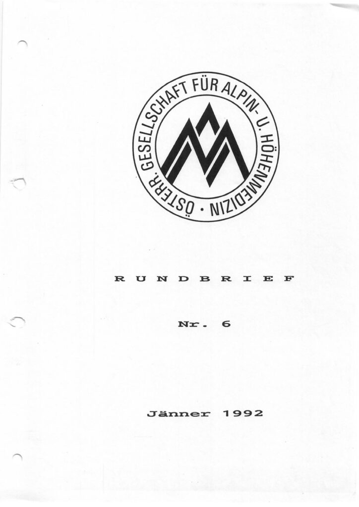 Alpinmedizinischer Rundbrief 1992 | ÖGAHM
