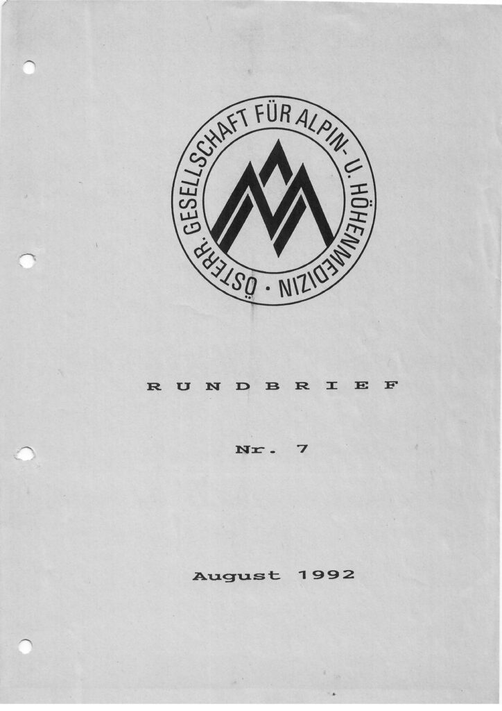 Alpinmedizinischer Rundbrief 1992 | ÖGAHM