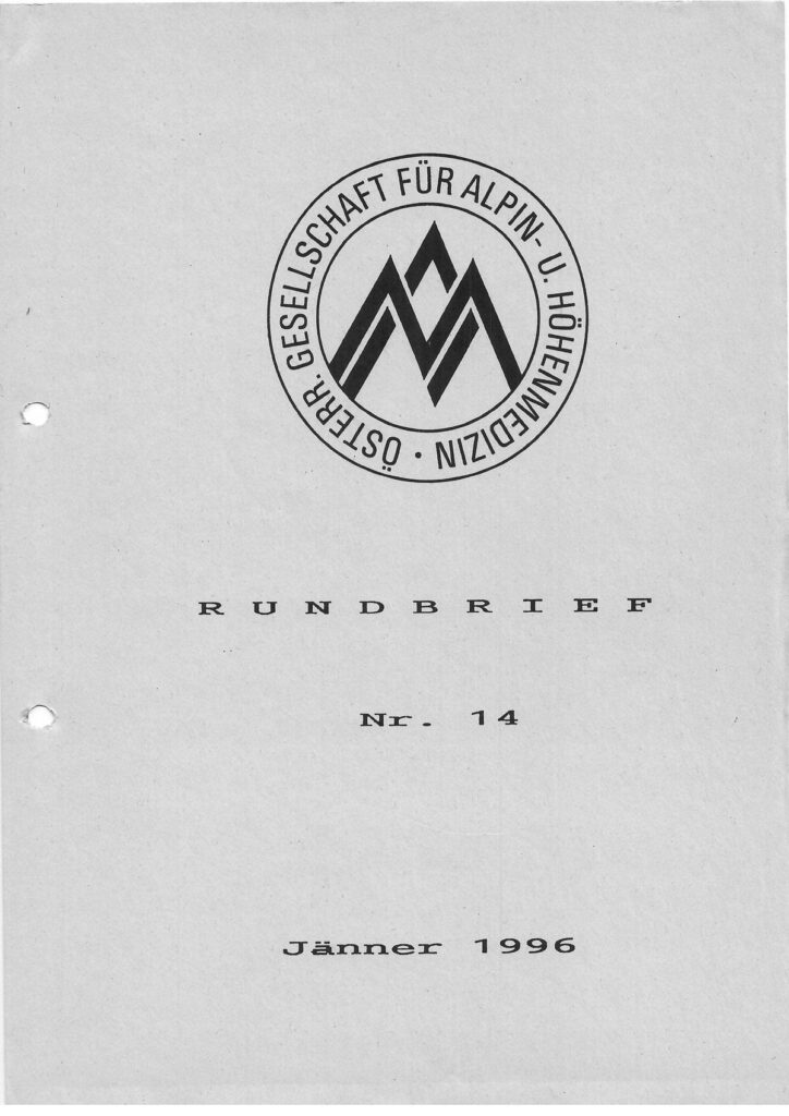Alpinmedizinischer Rundbrief 1996 | ÖGAHM